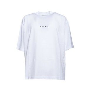 Marni White Cotton T-Shirt With Logo Print - NWT